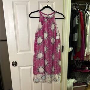 Diane Von Furstenberg Lainey Silk Sunshine Pink Halter Chiffon Dress